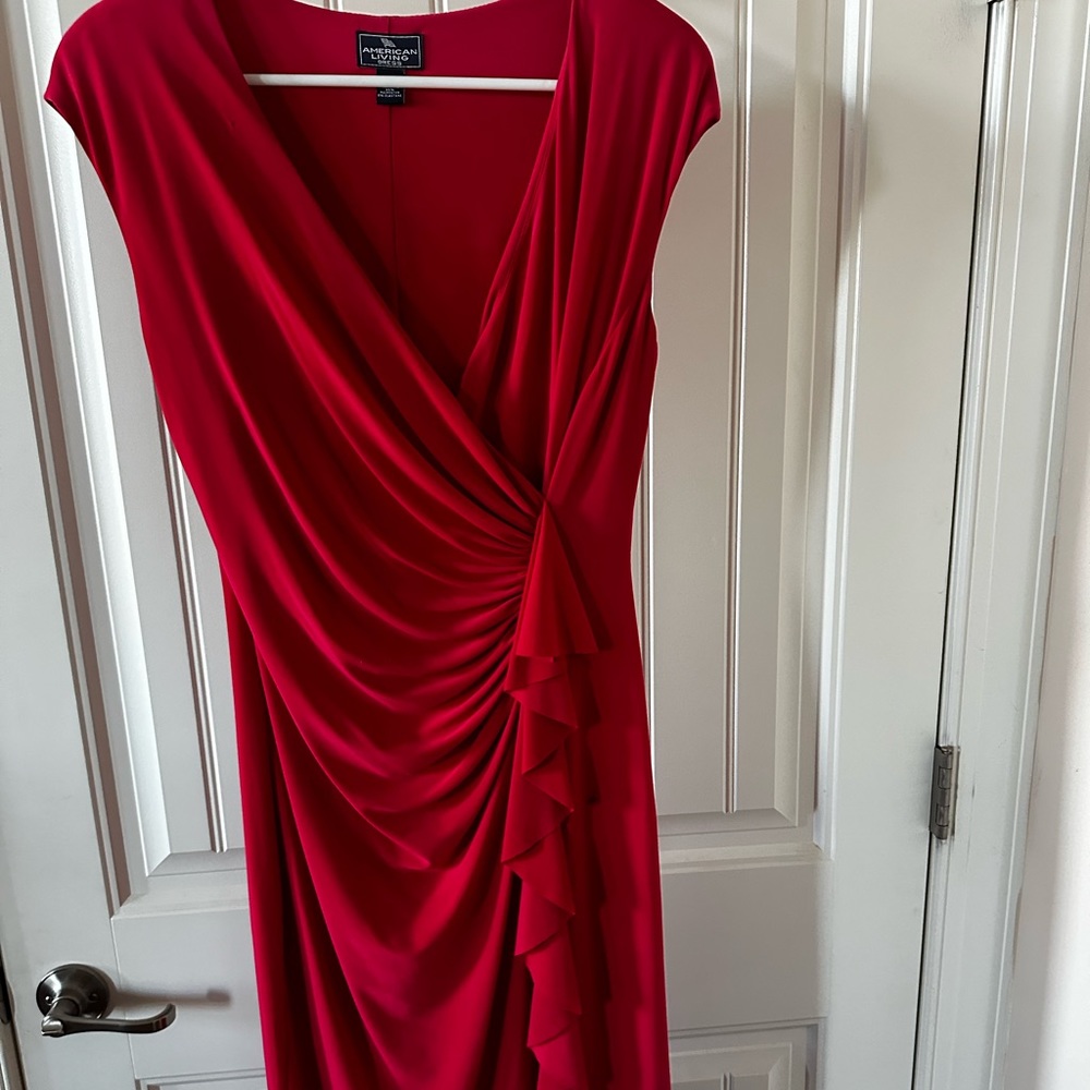 Little red dress ruffle front